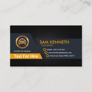 Drivrutinstransport med drivrutin Taxi i svart Met Visitkort