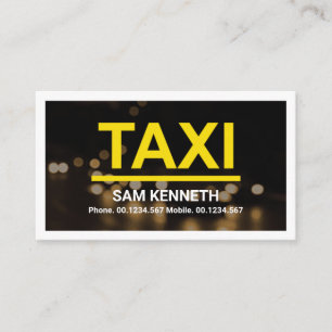 Drivrutinstransport med Ljus Bokeh Taxi Visitkort