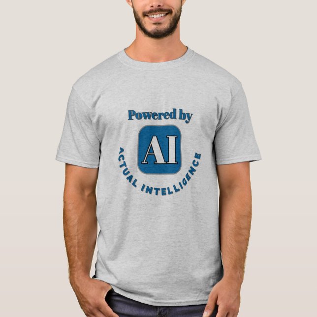 Drivs av AI - Faktisk intelligens T Shirt (Framsida)