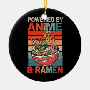 Drivs av Anime och Ramen Kärlek Anime Noodles Japa Julgransprydnad Keramik
