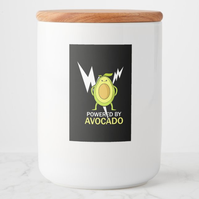 Drivs av Avocado Mat Etikett (Framsida)