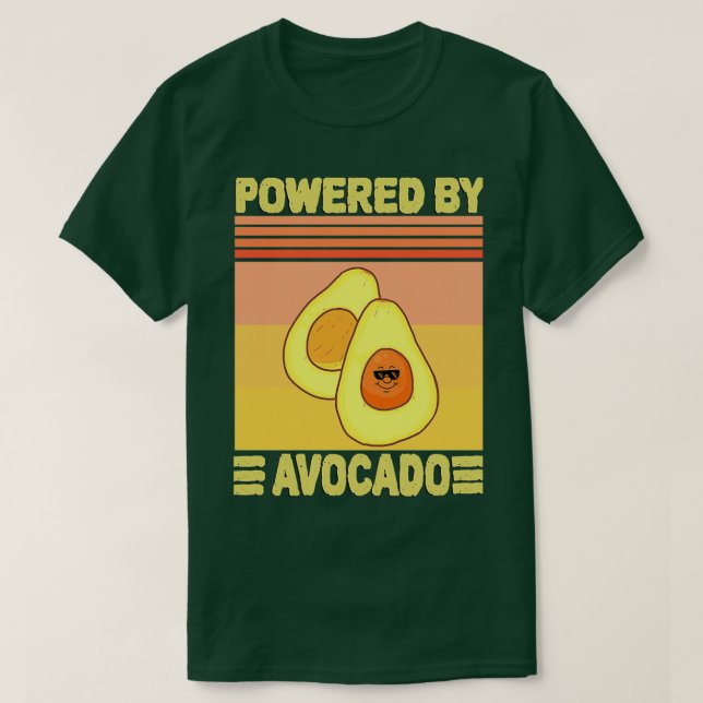 Drivs av Avocado Retro T Shirt (Design framsida)