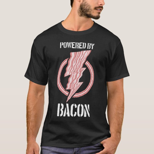 Drivs av Bacon Breakfast Champ Funny Tasty Fried T Shirt (Framsida)