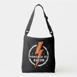 Drivs av Bacon Funny Retro Foodie Aesthetic Axelväska