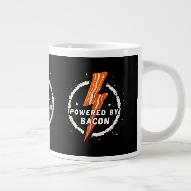 Drivs av Bacon Funny Retro Foodie Aesthetic Jumbo Mugg (Höger)