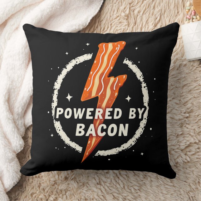 Drivs av Bacon Funny Retro Foodie Aesthetic Kudde (Filt)
