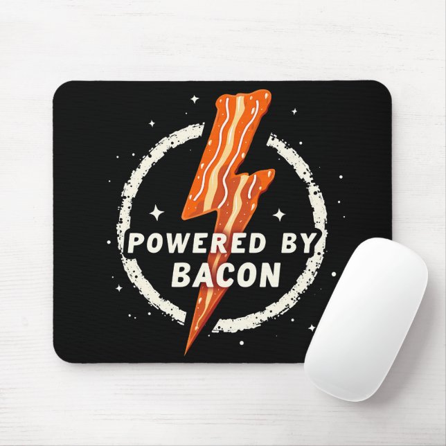 Drivs av Bacon Funny Retro Foodie Aesthetic Musmatta (Med mus)