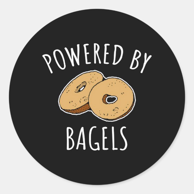 Drivs av Bagels Bagel Runt Klistermärke (Framsida)