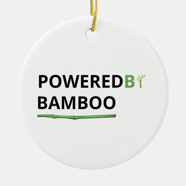 Drivs Av Bambu Rolig Panda Citat Julgransprydnad Keramik (Framsidan)