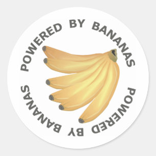 Drivs av bananer runt klistermärke