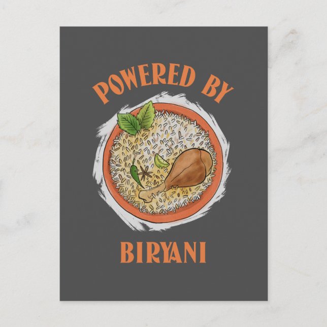 Drivs av biryani T-Shirt Vykort (Framsida)