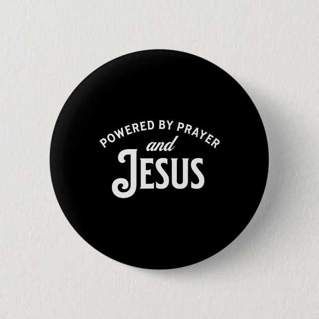 Drivs av bön och Jesus jul Knapp (Framsida)