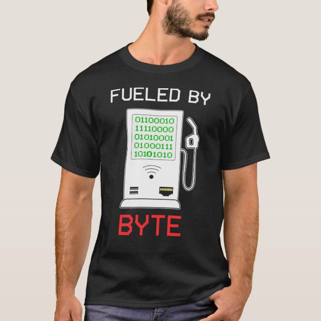 Drivs Av Byte Dator Nörd Geek T Shirt (Framsida)
