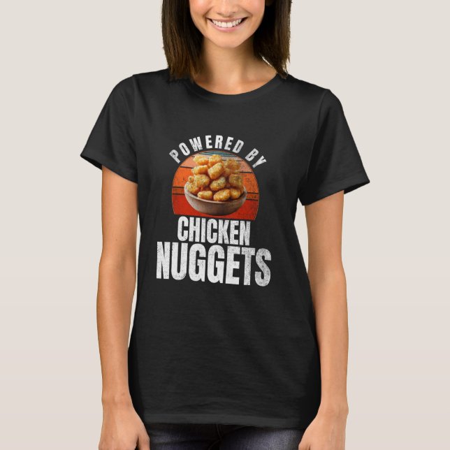 Drivs av Chicken Nuggets  Rolig Chicken Nugget T Shirt (Framsida)