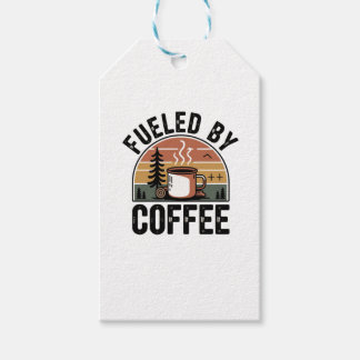 Drivs av Coffee Retro Camp Presentetikett