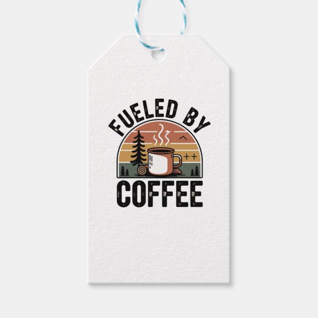 Drivs av Coffee Retro Camp  Presentetikett (Framsidan)