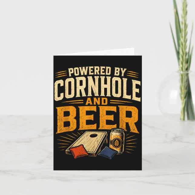 Drivs av cornhole och öl rolig tailgate kort (Framsida)