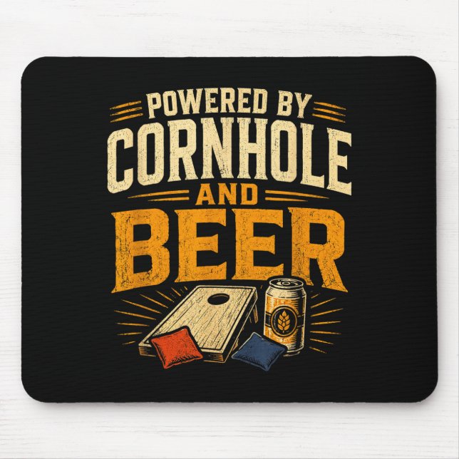 Drivs av cornhole och öl rolig tailgate musmatta (Framsidan)
