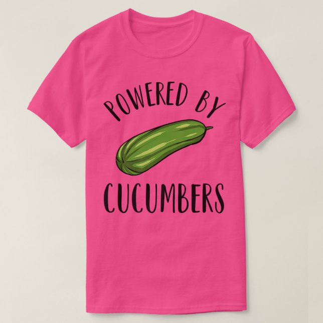 Drivs av Cucumbers Funny Vegetarian Pickles Plan T Shirt (Design framsida)