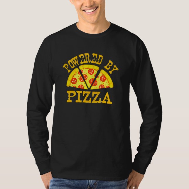 Drivs av det italienska Cuisineet Pizza Pizzeria C T Shirt (Framsida)