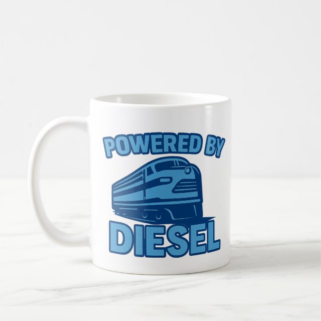 Drivs Av Diesel Retro Tåg Design Kaffemugg (Vänster)