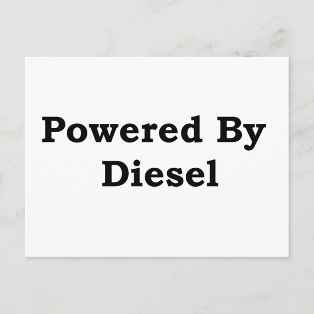 Drivs av diesel vykort (Framsida)