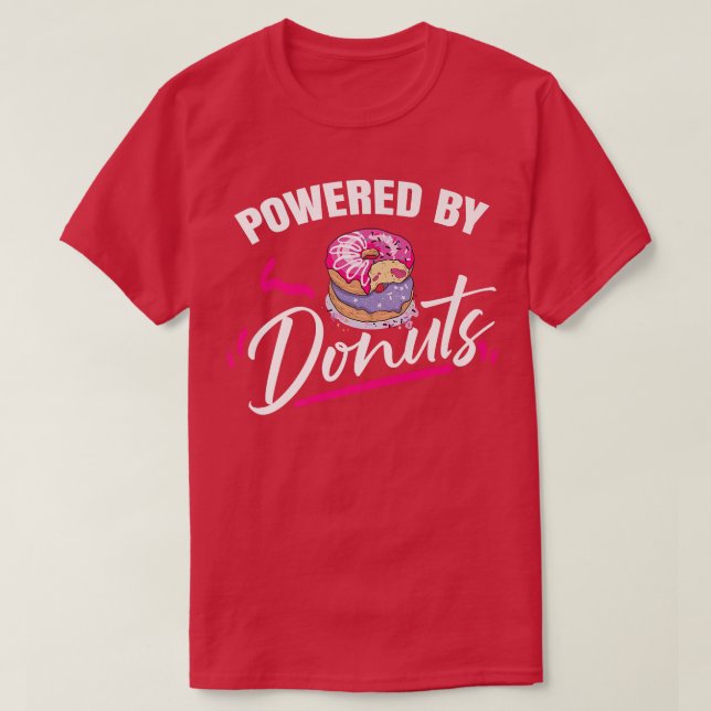 Drivs av Donuts Doughnut Outfit Donut Party Bak T Shirt (Design framsida)