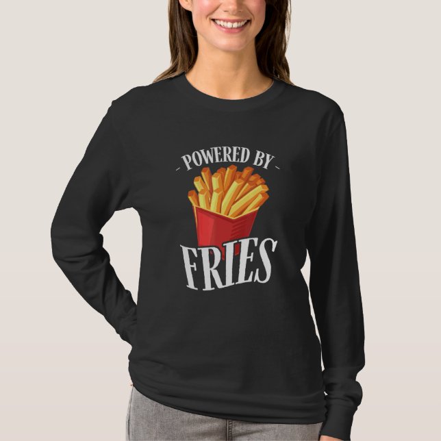 Drivs av Fries Fried Potato Fry Fast Food T Shirt (Framsida)