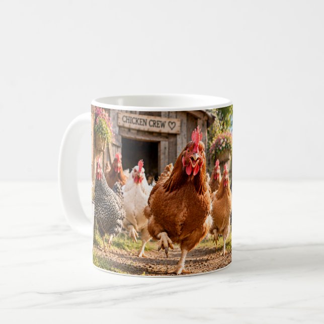 Drivs av gårdsliv med höns kaffemugg (Framsida vänster)