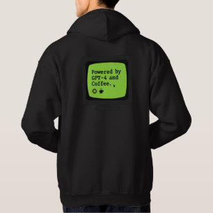 Drivs av GPT-4 & Coffee Retro Tech Humor Hoodie