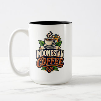 Drivs Av Indonesiskt Kaffe Vintage Tvåtons Mugg