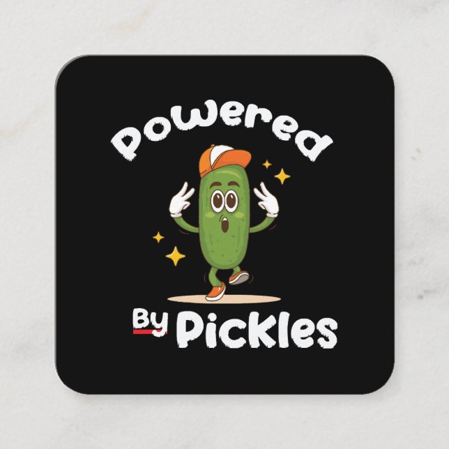Drivs Av Inlagda Mat Pickle Roligt Fyrkantigt Visitkort (Framsida)