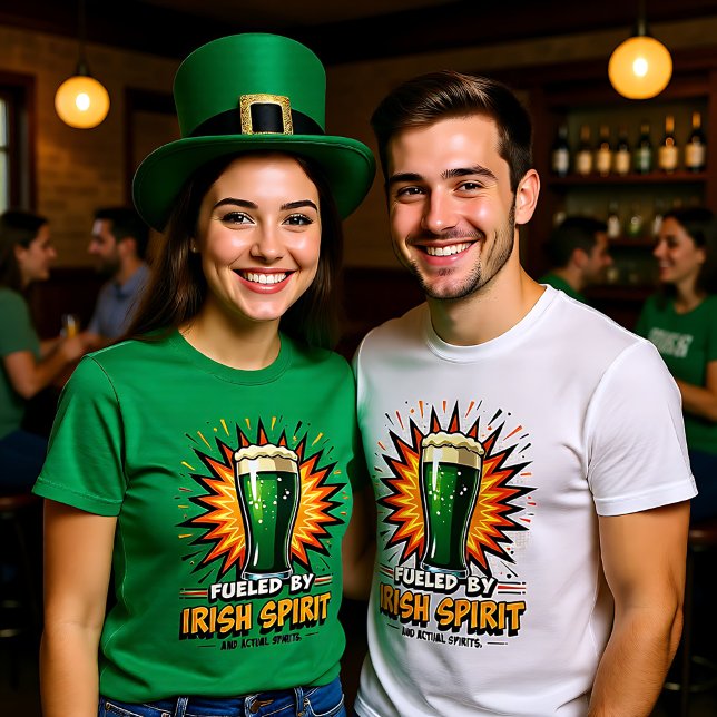 Drivs av irländsk anda t shirt (Fueled by Irish Spirit T-Shirt)