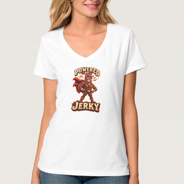 Drivs av Jerky Superhjälte T Shirt (Framsida)