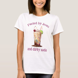 Drivs av Jesus och smutsig läsk Kristet t-shirt