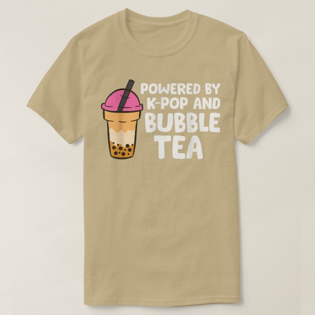 Drivs av K-pop och Bubble Tea Kärlek Boba och K Po T Shirt (Design framsida)