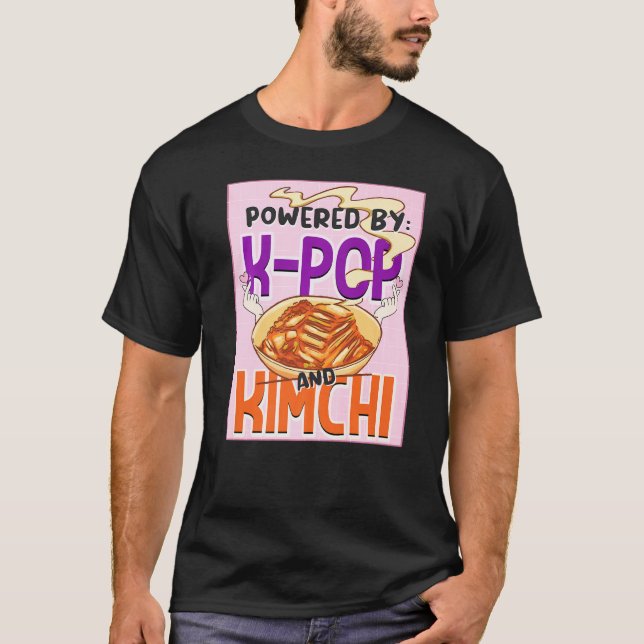 Drivs av K Pop och Kimchi Kpop Finger Heart T Shirt (Framsida)