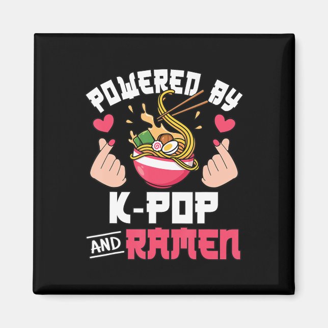 Drivs av K-Pop och Ramen Cute Kpop Music Anime L Magnet (Framsidan)