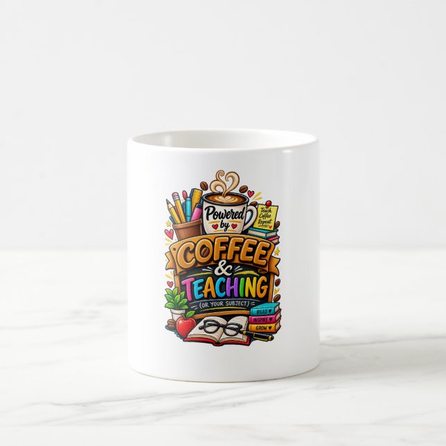 Drivs av kaffe & [ÄMNE] Kaffemugg (Center)