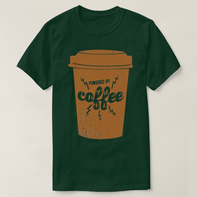 Drivs av kaffe av pappert kaffe kopp 1 t shirt (Design framsida)