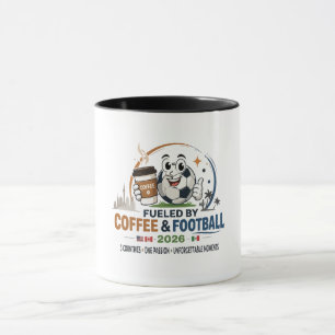 Drivs av kaffe & fotboll 2026 mugg