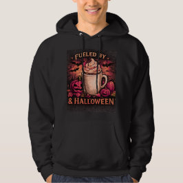Drivs Av Kaffe & Halloween Roligt Höst Grafisk Hoodie