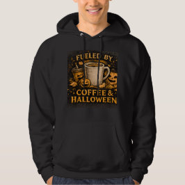 Drivs Av Kaffe & Halloween Roligt Höst Grafisk Hoodie