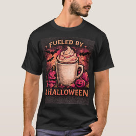 Drivs Av Kaffe & Halloween Roligt Höst Grafisk T Shirt