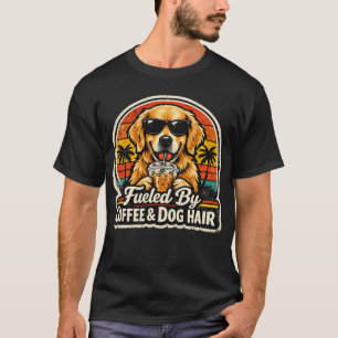 Drivs Av Kaffe Hundhår Golden Retriever T-Shirt