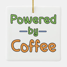 Drivs av kaffe julgransprydnad keramik