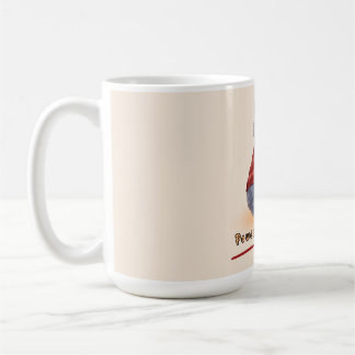 "Drivs av kaffe" Katt som håller en kopp kaffe