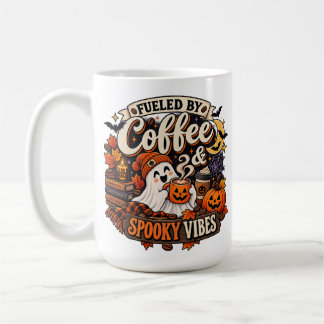 Drivs Av Kaffe & Kusliga Vibe Halloween Kaffemugg