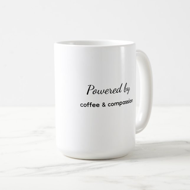 Drivs av Kaffe & Medkänsla Mugg (Framsida höger)