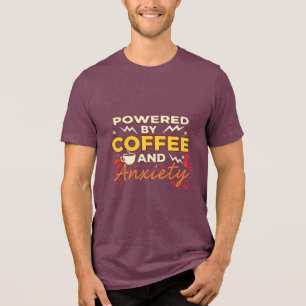 Drivs av Kaffe och Ångest Rolig Retrotypografi T Shirt